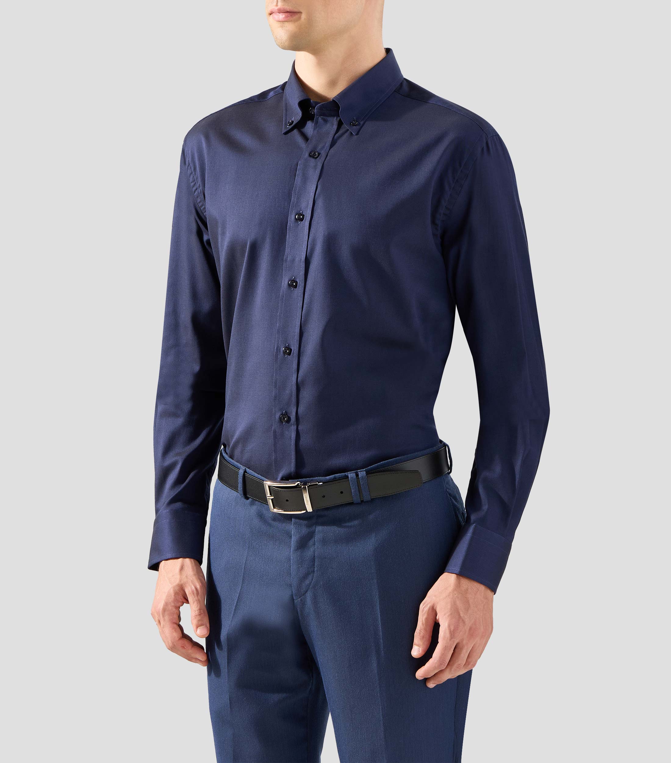 Camisa lisa manga larga Hombre